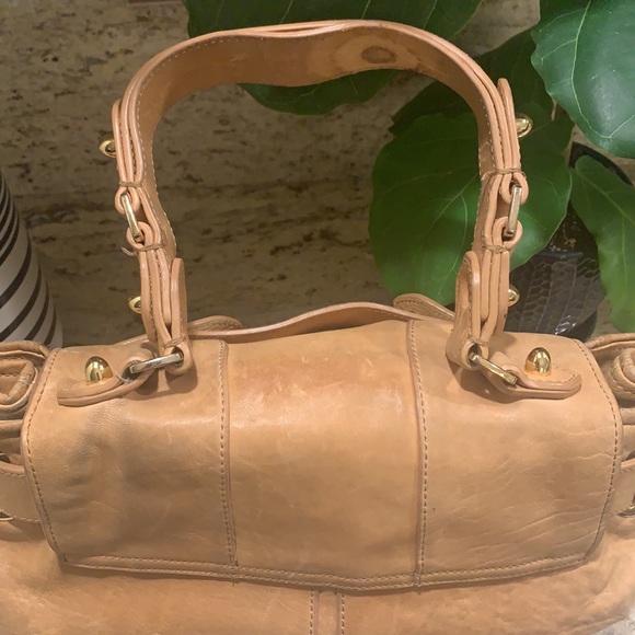 CC SKYE ✨ Tan Leather Studded Saddle Satchel Bag PRICE DROP - Picture 7 of 11